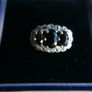 Vintage 9ct  Yellow Gold 375  Sapphire and Diamond Cluster Ring 2,33g Image 4