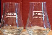 BUSHMILLS whiskey glasses