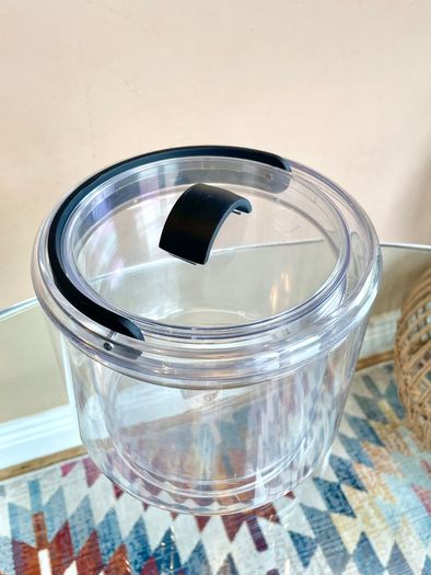 Vintage 80's Bodum Designer Double Wall Ice Bucket, Danish, Acrylic, "Shiro"
