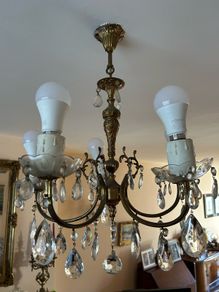Vintage French Chandelier & Wall Sconces