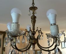 Vintage French Chandelier & Wall Sconces