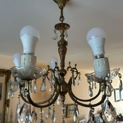 Vintage French Chandelier & Wall Sconces