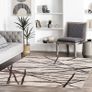 Area Rugs Living Room Rugs Bedroom Rug Modern Short Pile Rugs Artistic Bohemian Rugs Abstract Geometric Straight Line Pattern Carpets Non-slip Large Rug MULTIPLE COLOURS AVAILABLE (FREE POSTAGE) Image 2
