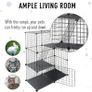 3 Tier Indoor Cat Cage Large DIY Cat Enclosure Small Animals Cages with 3 Doors, 2 Ladders 109 x 75 x 39 cm Anti-jumping Kitten Crate Indoor Use Pet Cages for Cats, Bunny, Chinchilla, Black Image 6