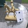 1950s solid brass Knight on a horse, collectible, D18 post 10e Image 2