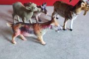 3 GOAT MINIATURE plus one deer Farm Animals Figurine