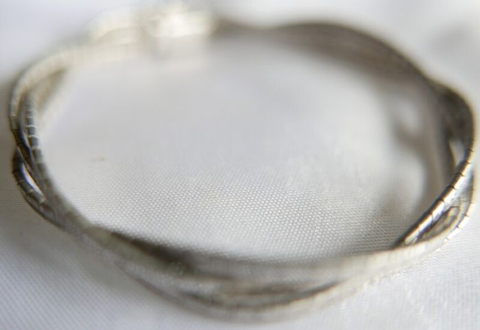Vintage Bracelet Sterling Silver 925- stamped, clasp with safety catch, probably from the 70s, length 7,5" - 14,42g