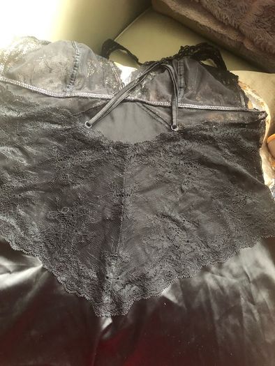 Black satin slip