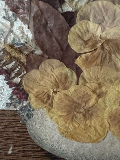 Vintage Framed Pressed Flower Wall Art - Handmade Botanical Piece (38 x 41 cm)