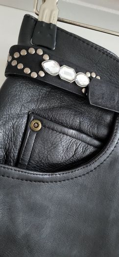 Challenge Leather Team Ladies Motorcycle trousers (black leather jeans style) - Sz 32 (Fit 12UK) - Rrp 189 (New)