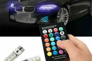 2x T10 W5W 5050 6SMD RGB LED Light Car Wedge Bulbs With Remote Control 12V