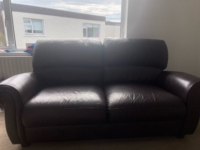 Two Genuine barely used Leather Sofas FREE DELIVERY ACROSS DUBLIN