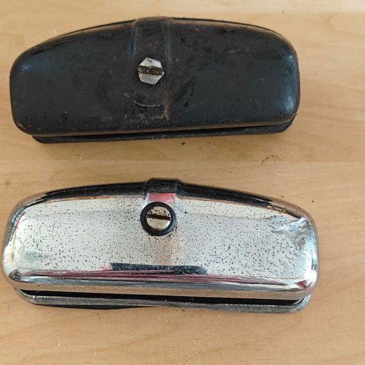 2 x Rear number plate lights from a 1950s or 60s British car Austin Morris Triumph Mini  etc