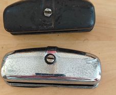 2 x Rear number plate lights from a 1950s or 60s British car Austin Morris Triumph Mini  etc