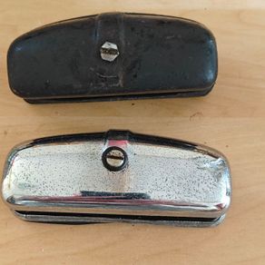 2 x Rear number plate lights from a 1950s or 60s British car Austin Morris Triumph Mini  etc