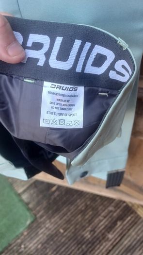 Druids sage colour golf jacket and trousers