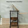 Laptop Table with Storage Side Table C-Shape with Wheels, Adjustable Table Top Image 6