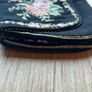 Vintage Black Clutch Purse / Evening Bag with Petite Point Flowers Image 6