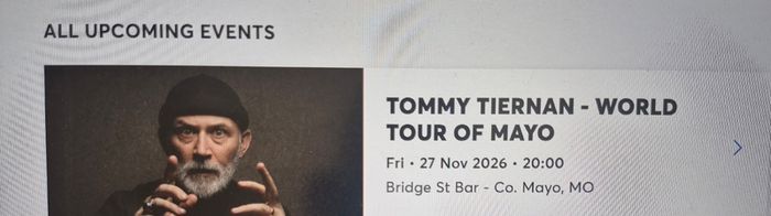Tommy Tiernan Tickets - World Tour of Mayo