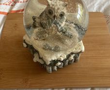 Owl snow musical globe