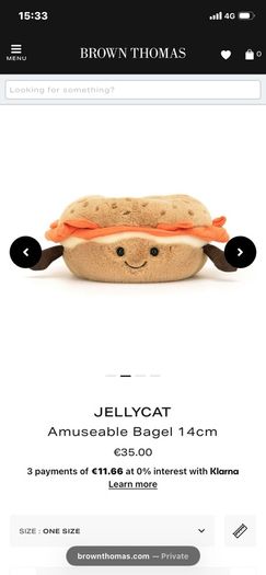 New JELLYCAT Amuseable Bagel