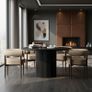 Puffy Boucle Dining Chair  Wide Beech Frame in Okapi Walnut Image 7