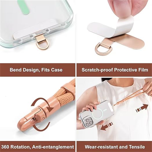 Adjustable Stainless Steel Spacer Phone Lanyard, Crossbody/Neck Strap, Durable Anti-Loss Polyester Long Cord. Suitable for Daily Use, Travel, Outdoor Activities. A Durable and Sturdy Lanyard for Phones, Earphones, and ID Badges. Ideal as a Gift