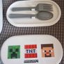 Brand New Minecraft Stacking Bento Box - 2 Tier with Cutlery Image 3