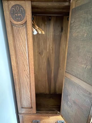 Edwardian Mahogany Wardrobe with Mirror & Linen Drawer