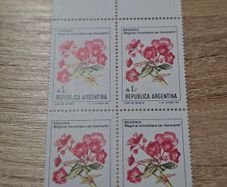 Argentina 1985 Block of Four "Begonia", MNH, Scott 1524 - free standard postage
