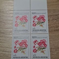 Argentina 1985 Block of Four "Begonia", MNH, Scott 1524 - free standard postage