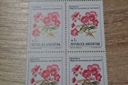 Argentina 1985 Block of Four "Begonia", MNH, Scott 1524 - free standard postage