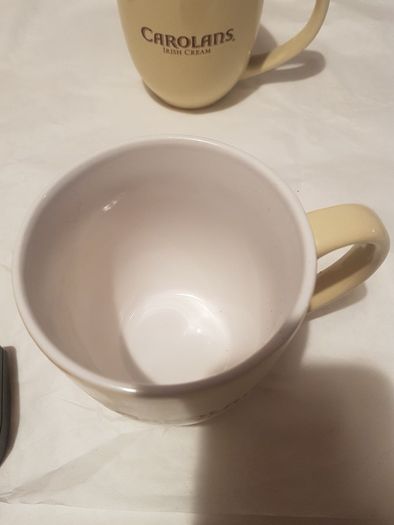 2 x new Carolans irish cream mugs ,never used ,,collectors item,,advertising,buyer collects, not posting, thank you