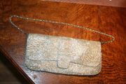 Evening silver clutch bag