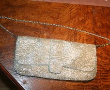 Evening silver clutch bag