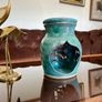 Vintage Michael Kennedy Sligo Handmade Oil Burner Turquoise Burren Blue Image 9