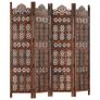 Hand carved 4-PanelRoom Divider Brown 160x165 cm Solid Mango Wood Image 2