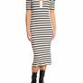 Ganni Striped Ribbed Knit Dress Size Small Image 2