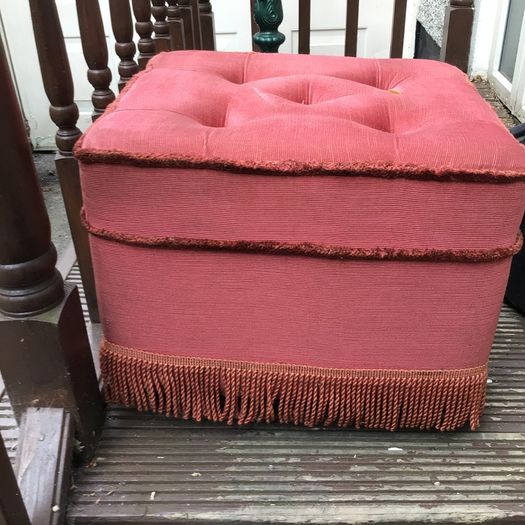 Large vintage Pouffe/Footrest/Stool on 4 castors