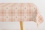 Brand New 60 x 84 Inch Dusty Pink Plaid Tablecloth