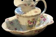 Antique Victorian Ceramic Wash Jug &amp; Basin Set