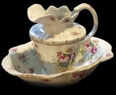 Antique Victorian Ceramic Wash Jug & Basin Set