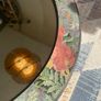 Vintage Oval Bevelled Mirror, Floral Wood Frame Image 3