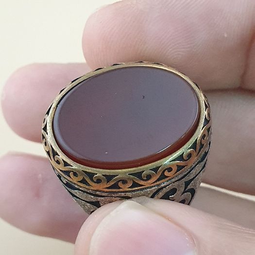 Vintage-Inspired Agate & Silver Ring Elegant Handcrafted Design