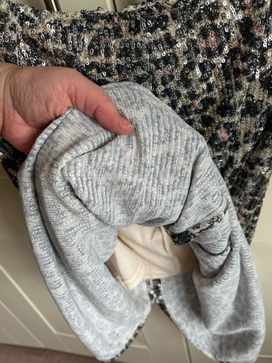 Leopard Print Sequin Midi Skirt