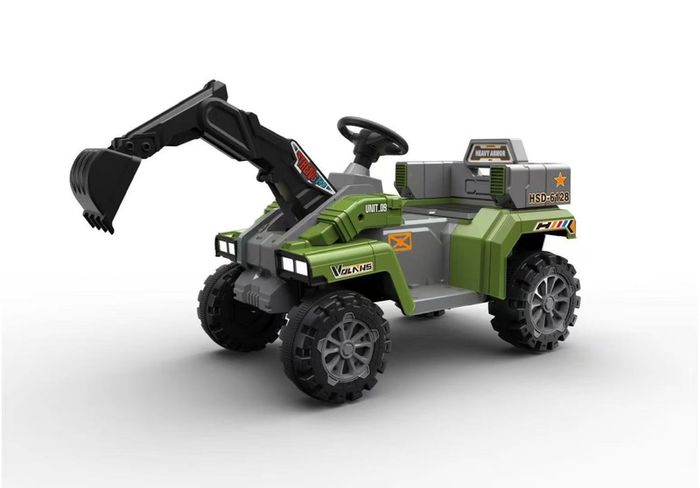 Kids Electric Ride-On Excavator 6V Construction Digger with Lights & Music