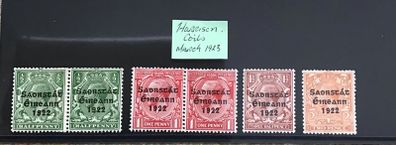 Ireland March 1923 Harrison Coils Set Incl. Pairs Sg67-70 MH