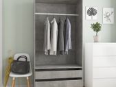 Wardrobe Concrete Grey 100x50x200 cm Chipboard