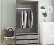 Wardrobe Concrete Grey 100x50x200 cm Chipboard