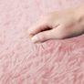 Fluffy Shaggy Small Area Rugs for Bedroom Anti-Slip Modern Super Soft Thick Pile Rug Plush Carpet Non Shedding Easy To Clean Pink, 50cm x 80cm Image 3